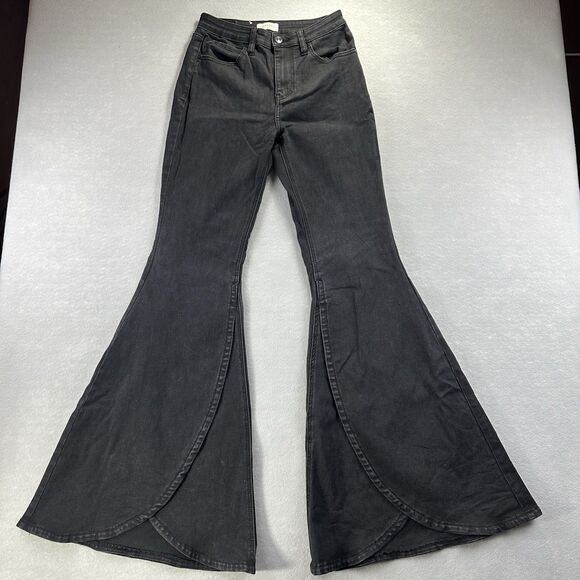 SHYANNE Women’s High Rise Super Flare Tulip Jeans Black 28 X 36 Western Country - Picture 1 of 16